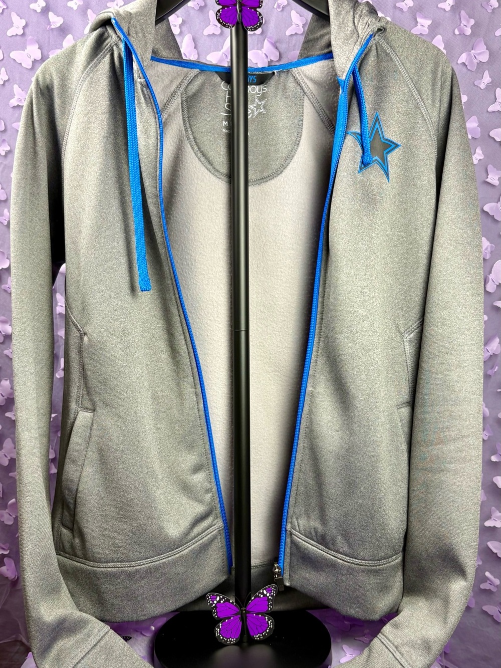 Women’s Dallas Cowboys Zip-Up Hoodie with Blue Trim
